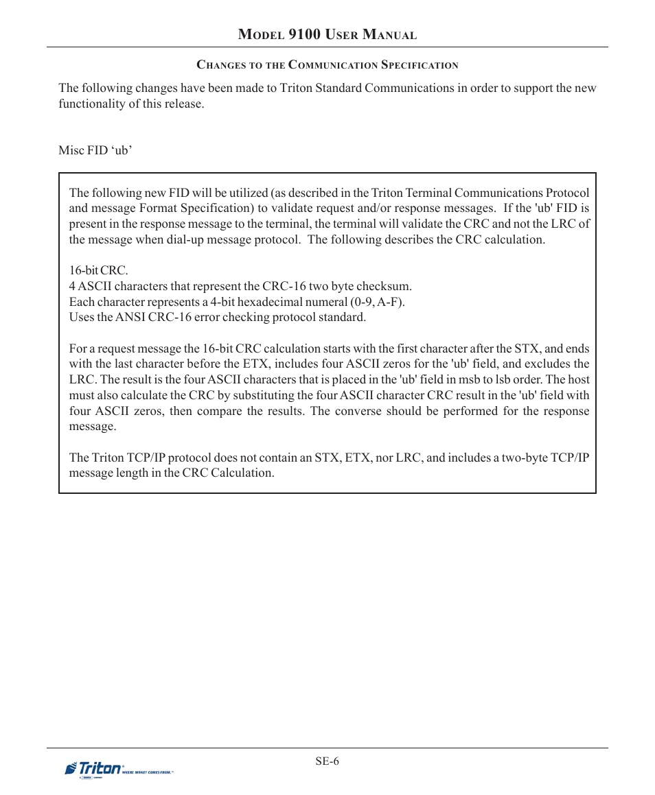 9100 u | Triton 9100 User Manual User Manual | Page 166 / 172