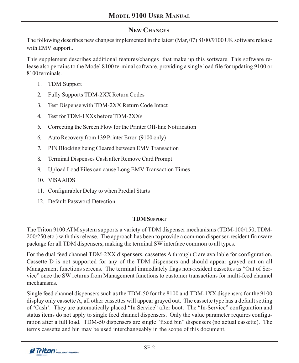 9100 u | Triton 9100 User Manual User Manual | Page 168 / 172