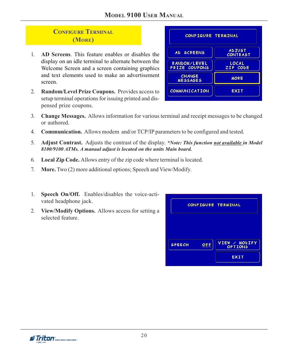 9100 u | Triton 9100 User Manual User Manual | Page 28 / 172