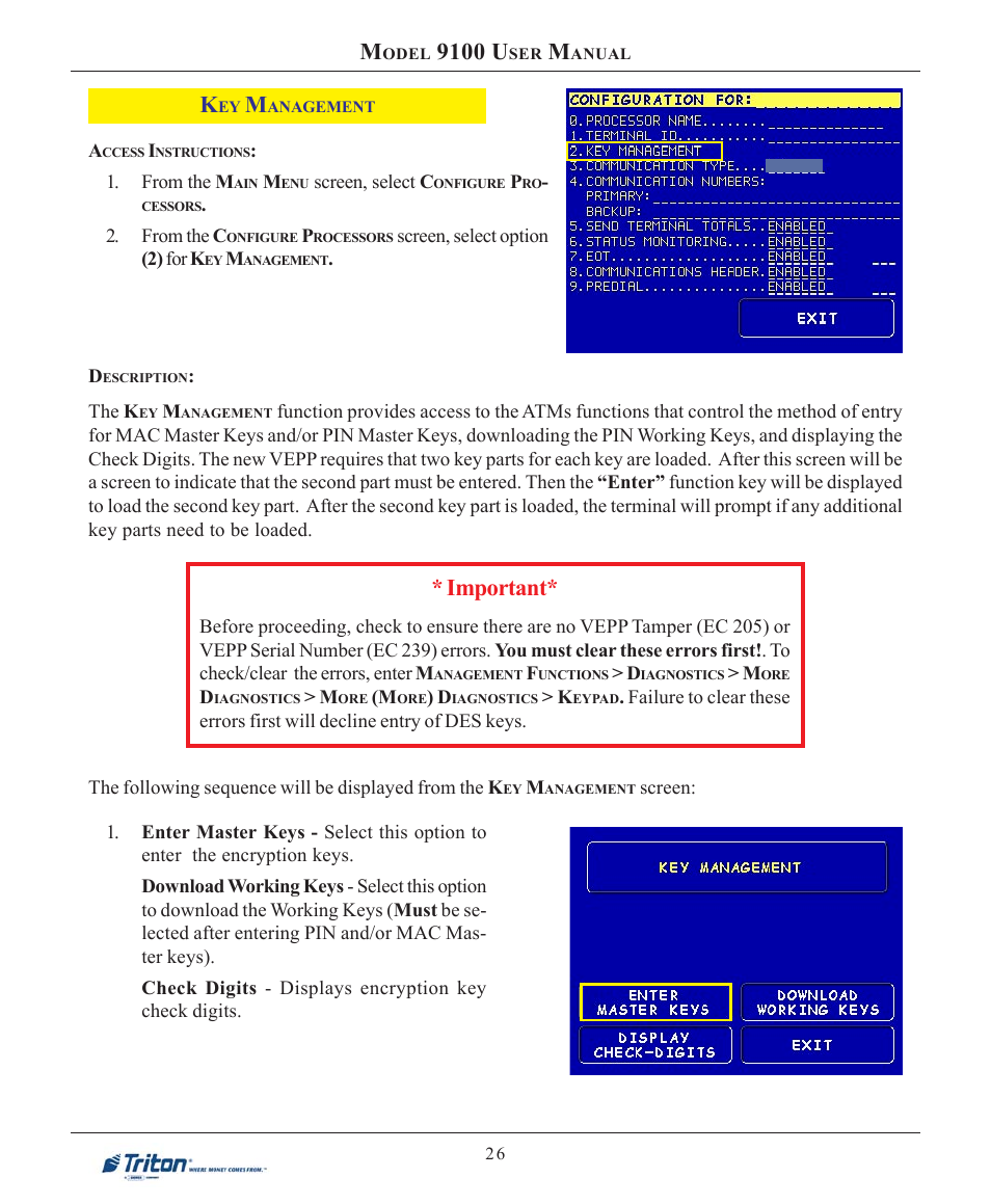 9100 u, Important | Triton 9100 User Manual User Manual | Page 34 / 172