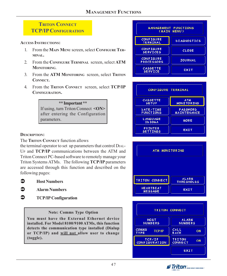 Tcp/ip c | Triton 9100 User Manual User Manual | Page 55 / 172