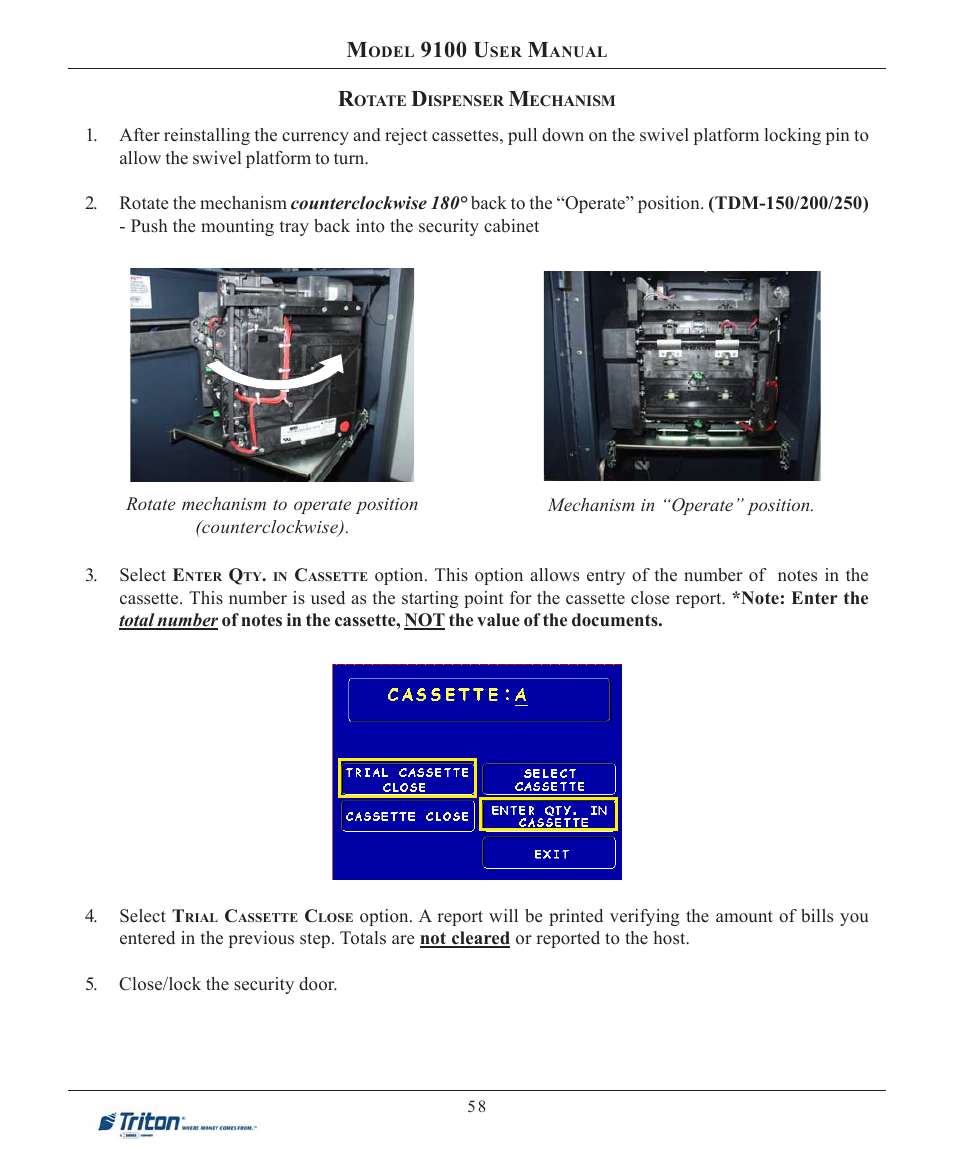 9100 u | Triton 9100 User Manual User Manual | Page 66 / 172