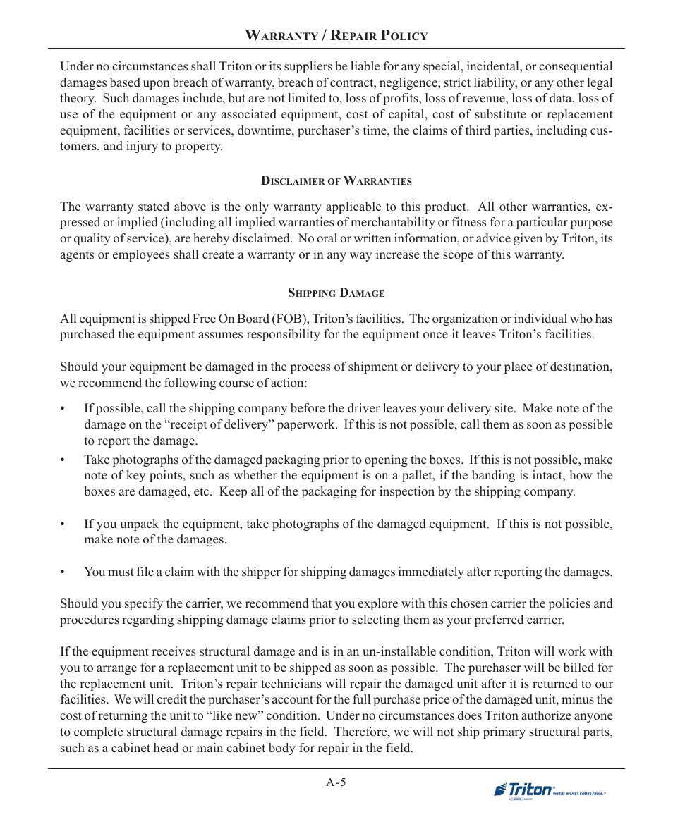 Triton 9100 User Manual User Manual | Page 99 / 172