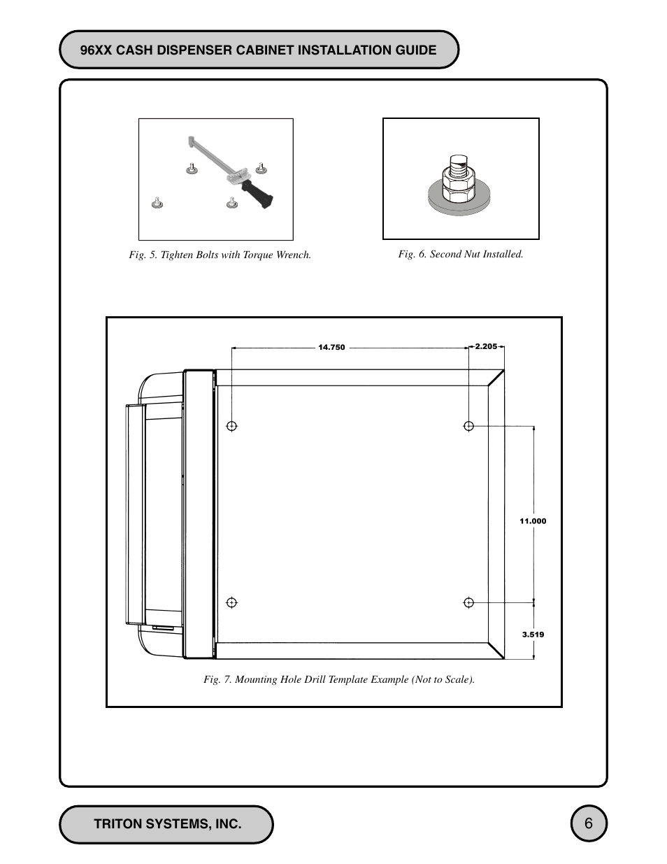 Triton 96XX CASH DISPENSER CABINET Installation Manual User Manual | Page 6 / 6