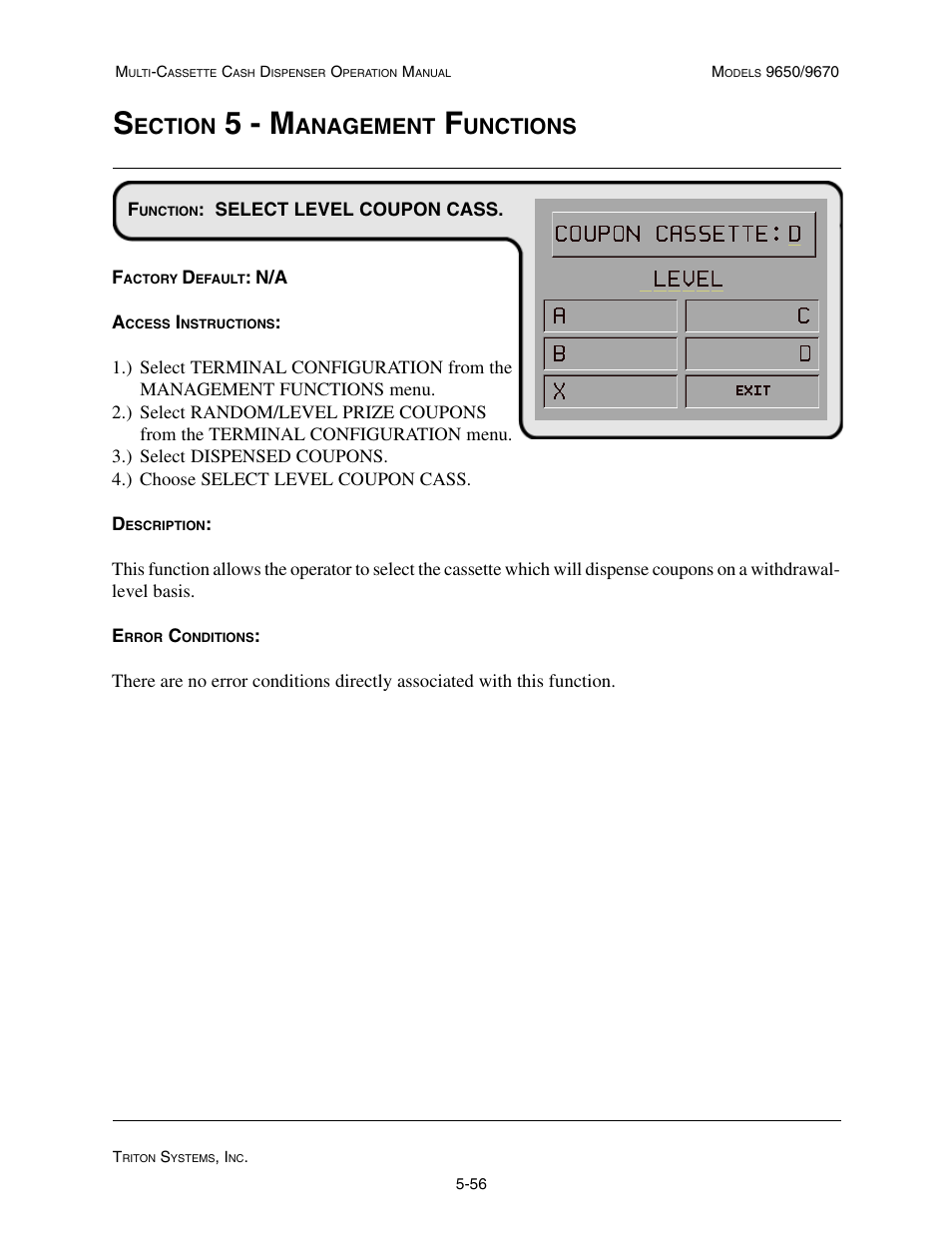 5 - m, Ection, Anagement | Unctions | Triton 9670 Operation Manual User Manual | Page 103 / 264