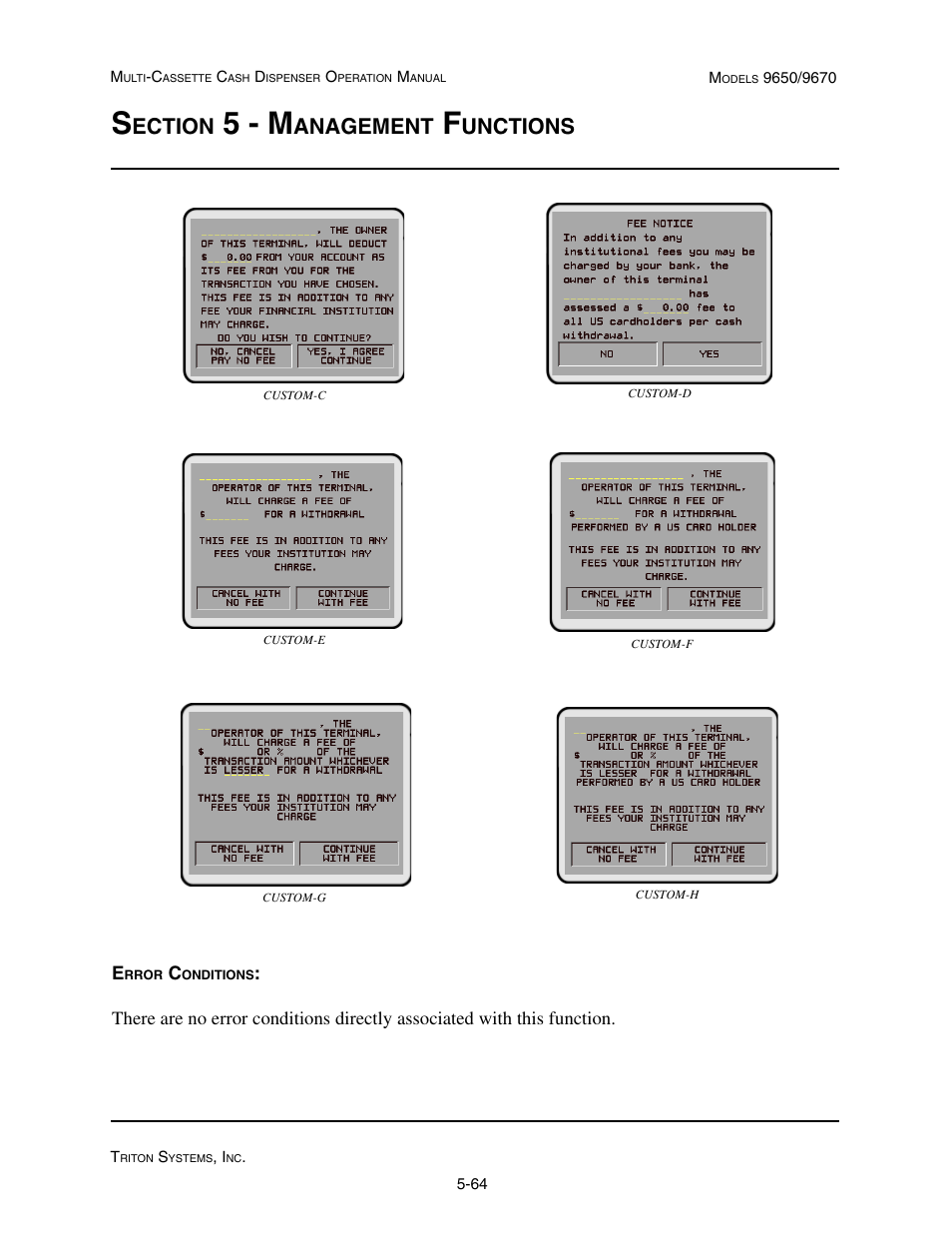 5 - m, Ection, Anagement | Unctions | Triton 9670 Operation Manual User Manual | Page 111 / 264