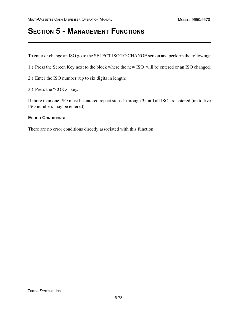 5 - m, Ection, Anagement | Unctions | Triton 9670 Operation Manual User Manual | Page 125 / 264