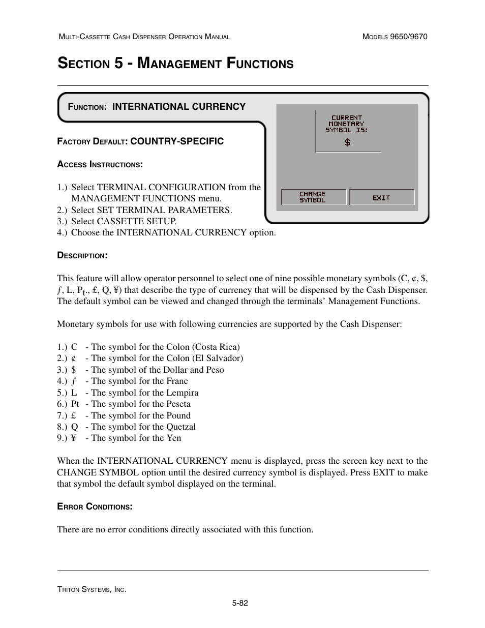 5 - m, Ection, Anagement | Unctions | Triton 9670 Operation Manual User Manual | Page 129 / 264