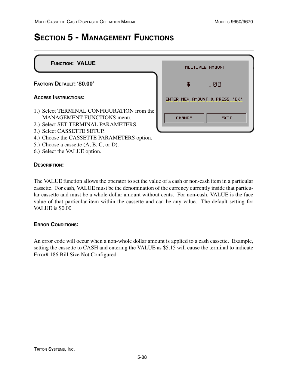 5 - m, Ection, Anagement | Unctions | Triton 9670 Operation Manual User Manual | Page 135 / 264