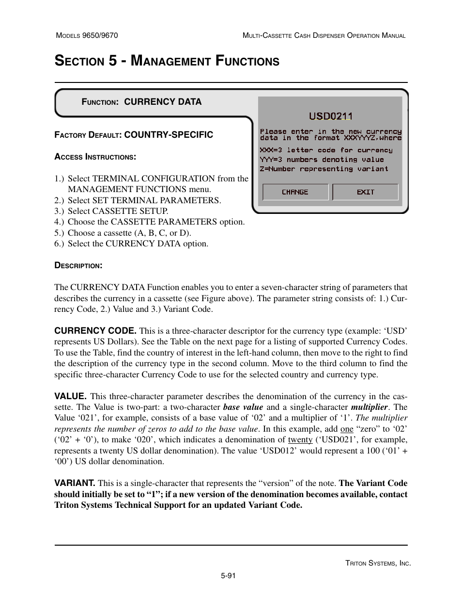 5 - m, Ection, Anagement | Unctions | Triton 9670 Operation Manual User Manual | Page 138 / 264