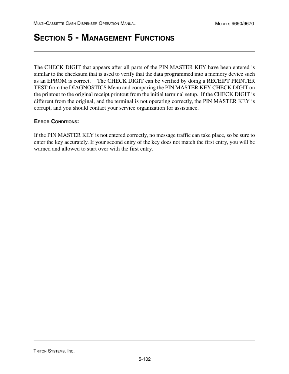 5 - m, Ection, Anagement | Unctions | Triton 9670 Operation Manual User Manual | Page 149 / 264