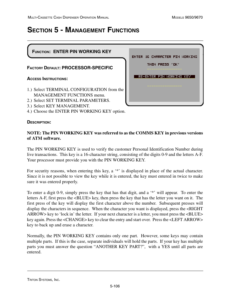 5 - m, Ection, Anagement | Unctions | Triton 9670 Operation Manual User Manual | Page 153 / 264