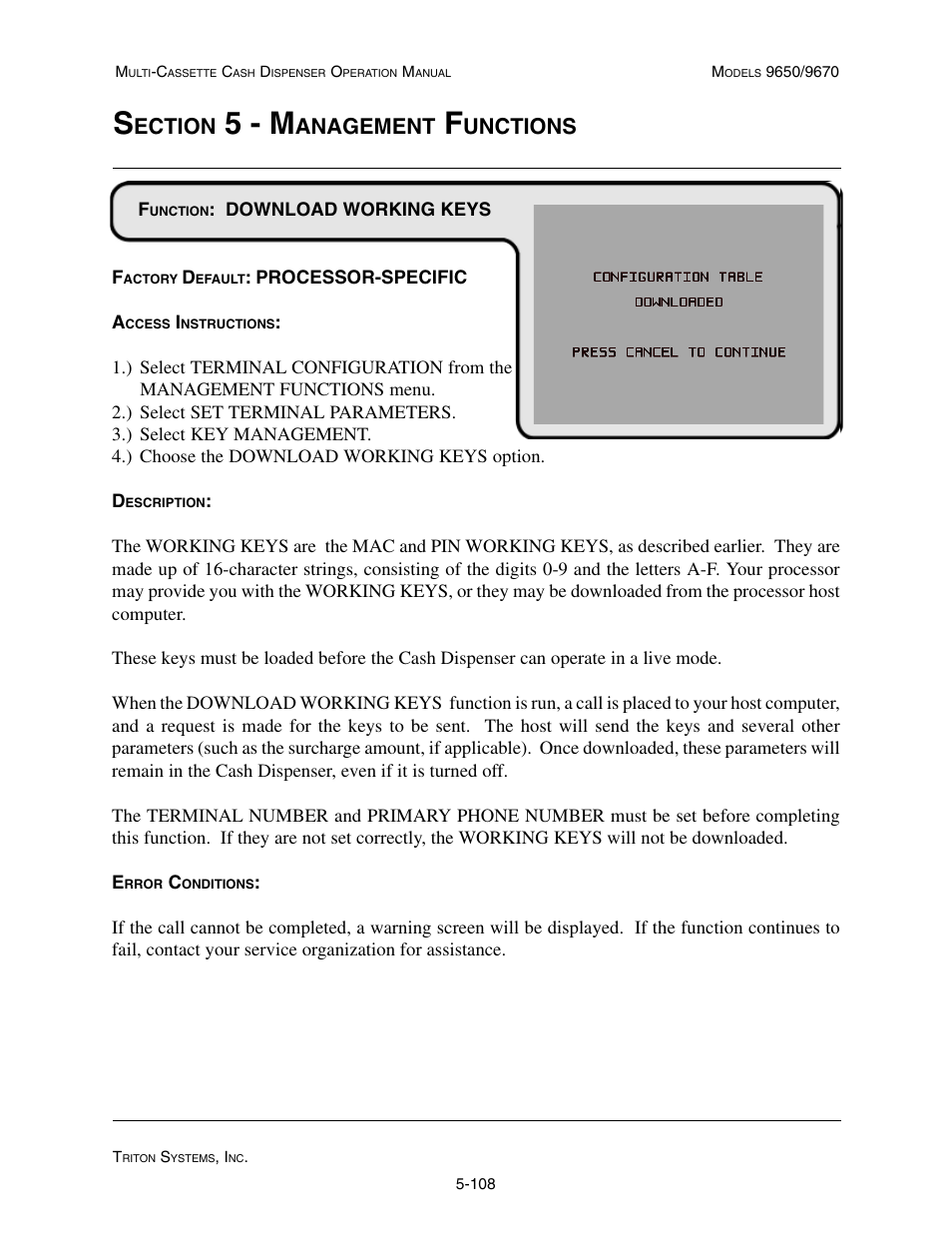 5 - m, Ection, Anagement | Unctions | Triton 9670 Operation Manual User Manual | Page 155 / 264