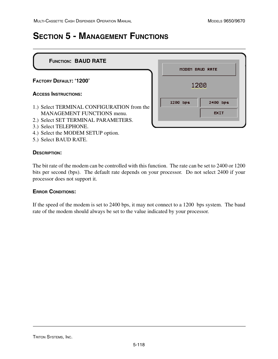 5 - m, Ection, Anagement | Unctions | Triton 9670 Operation Manual User Manual | Page 165 / 264