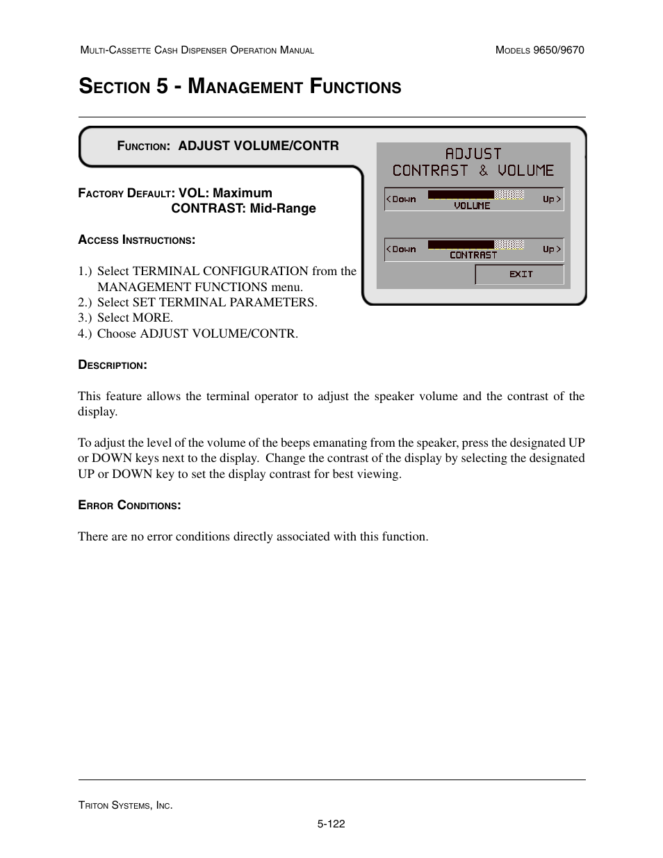5 - m, Ection, Anagement | Unctions | Triton 9670 Operation Manual User Manual | Page 169 / 264