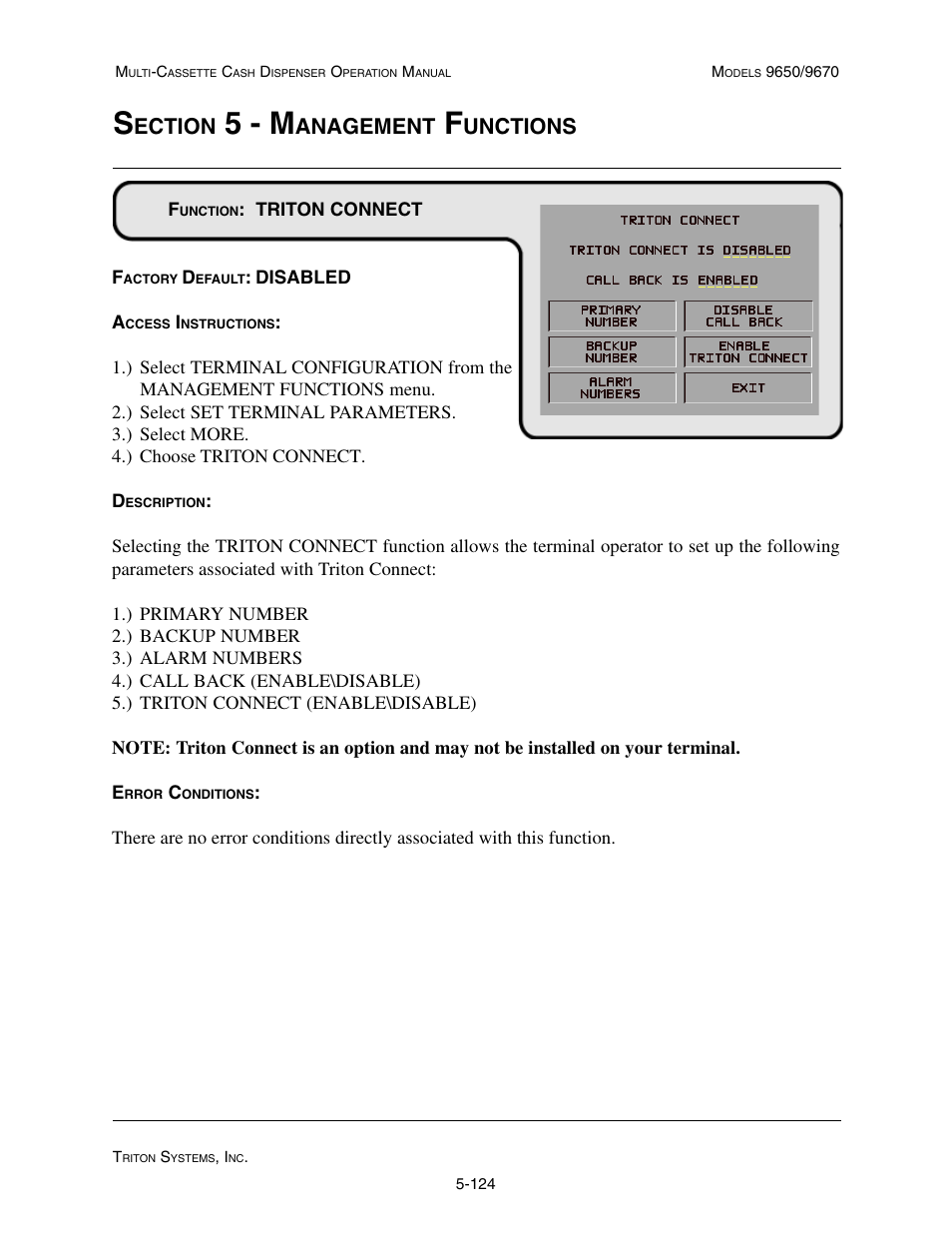 5 - m, Ection, Anagement | Unctions | Triton 9670 Operation Manual User Manual | Page 171 / 264