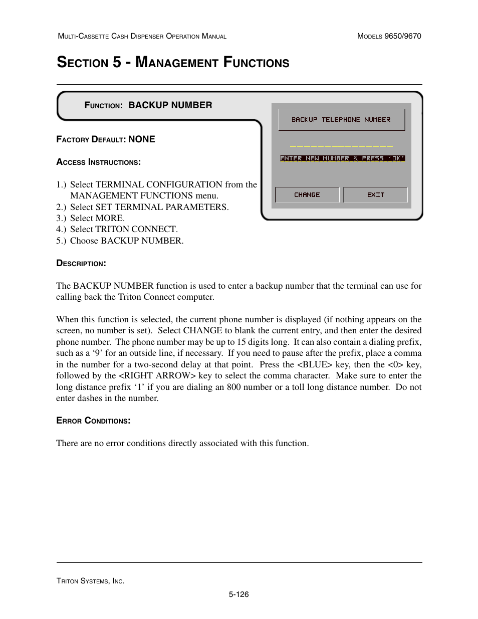 5 - m, Ection, Anagement | Unctions | Triton 9670 Operation Manual User Manual | Page 173 / 264