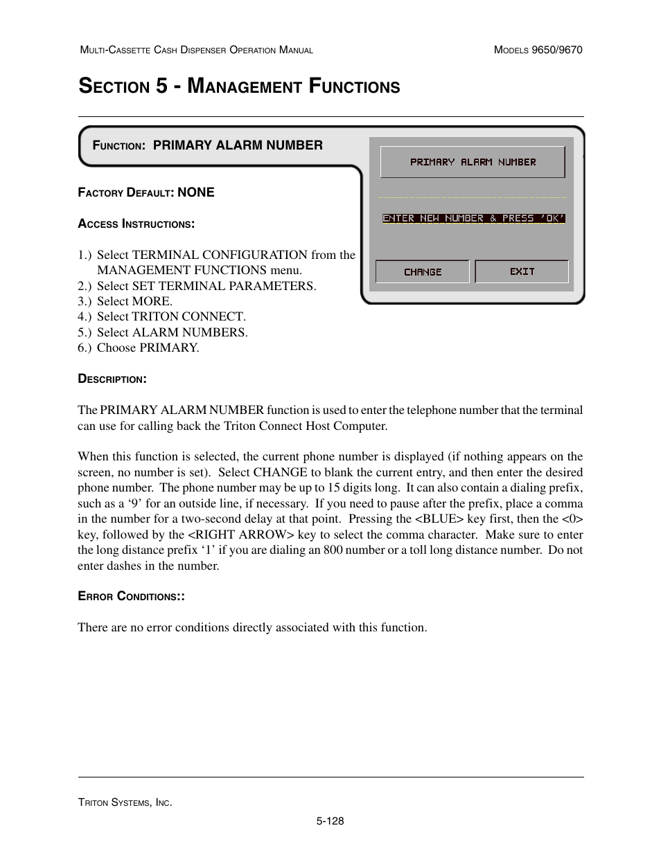 5 - m, Ection, Anagement | Unctions | Triton 9670 Operation Manual User Manual | Page 175 / 264