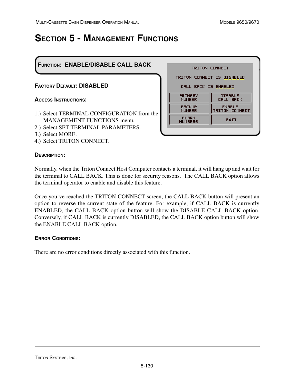 5 - m, Ection, Anagement | Unctions | Triton 9670 Operation Manual User Manual | Page 177 / 264