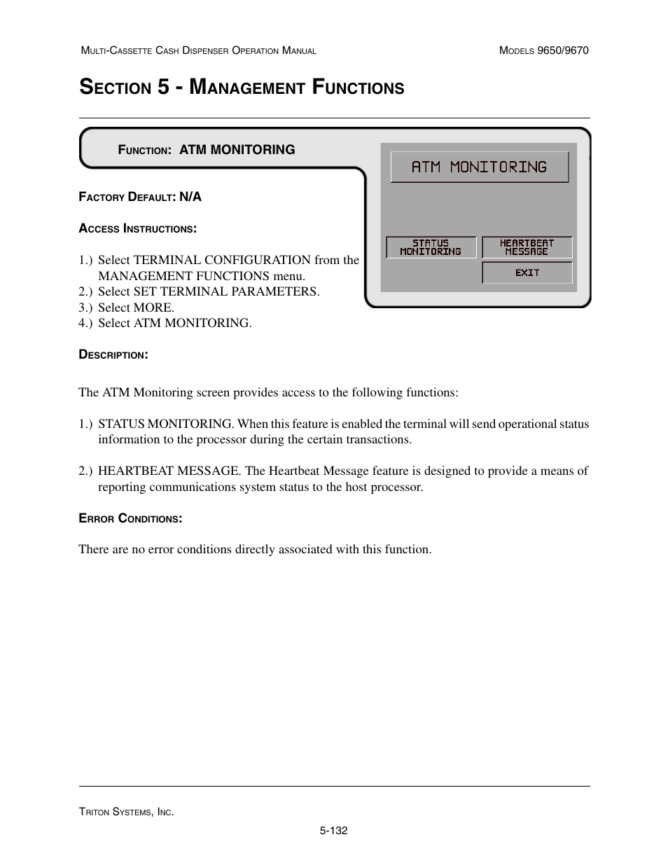 5 - m, Ection, Anagement | Unctions | Triton 9670 Operation Manual User Manual | Page 179 / 264