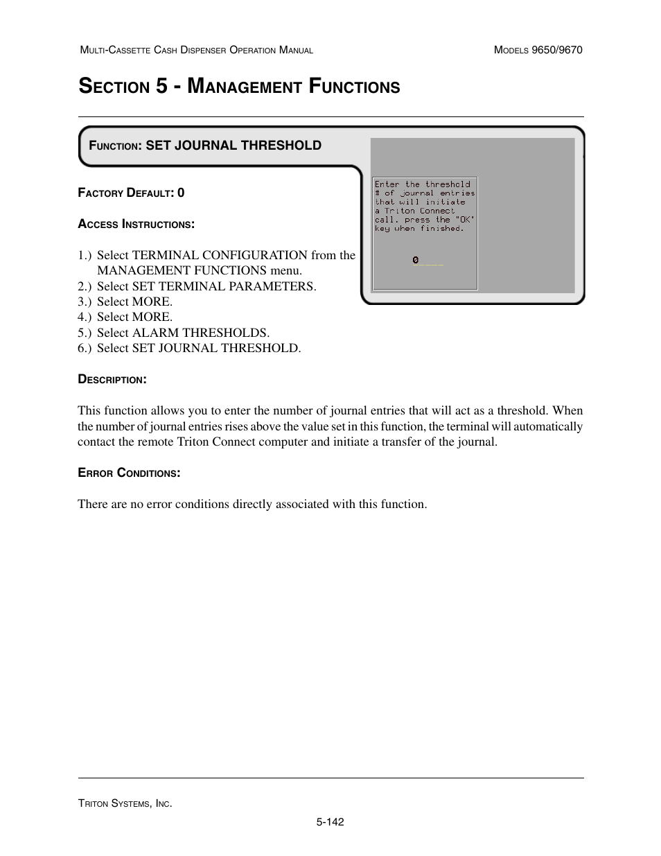 5 - m, Ection, Anagement | Unctions | Triton 9670 Operation Manual User Manual | Page 189 / 264