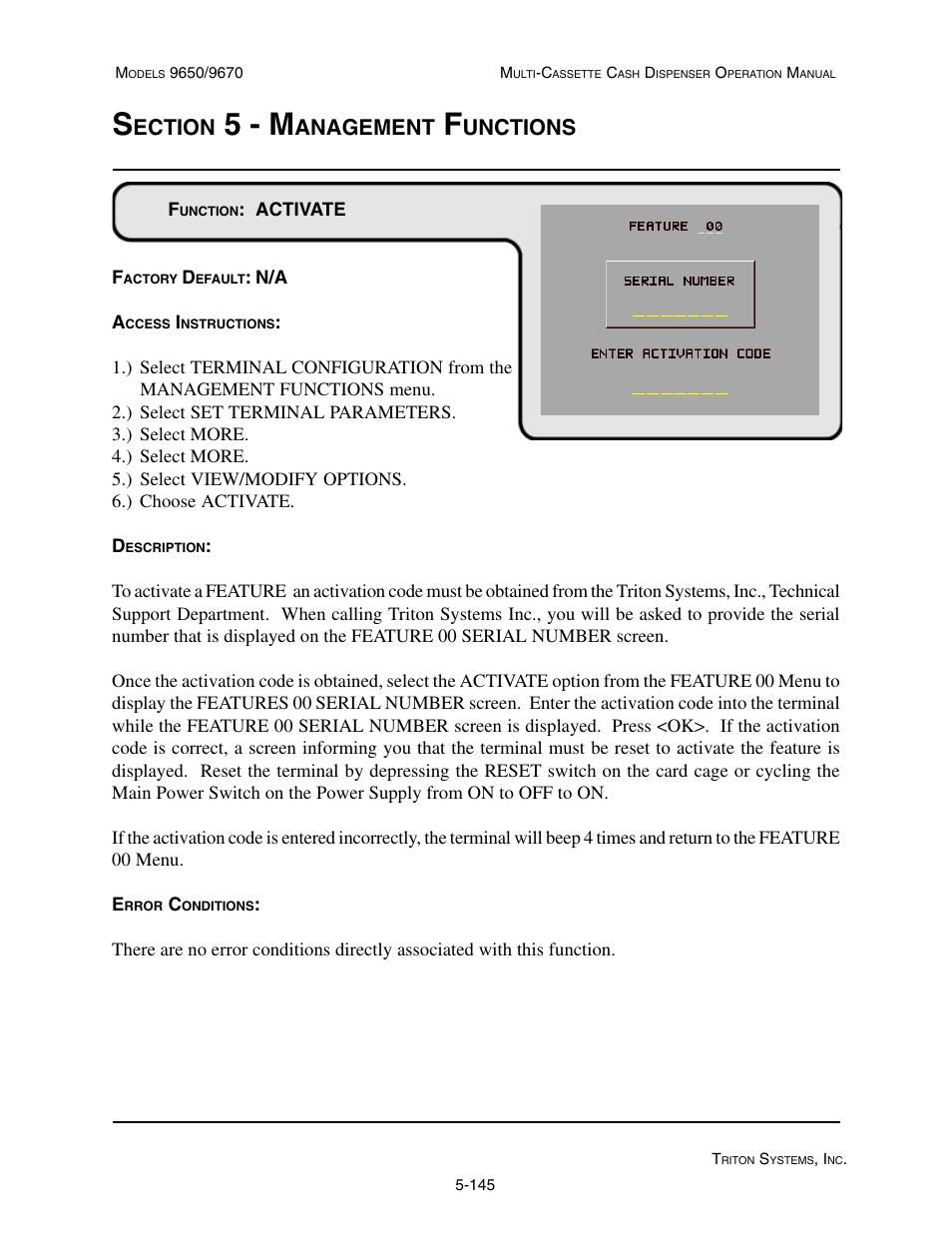 5 - m, Ection, Anagement | Unctions | Triton 9670 Operation Manual User Manual | Page 192 / 264