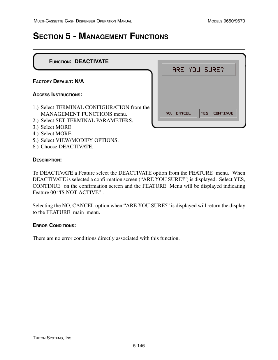 5 - m, Ection, Anagement | Unctions | Triton 9670 Operation Manual User Manual | Page 193 / 264