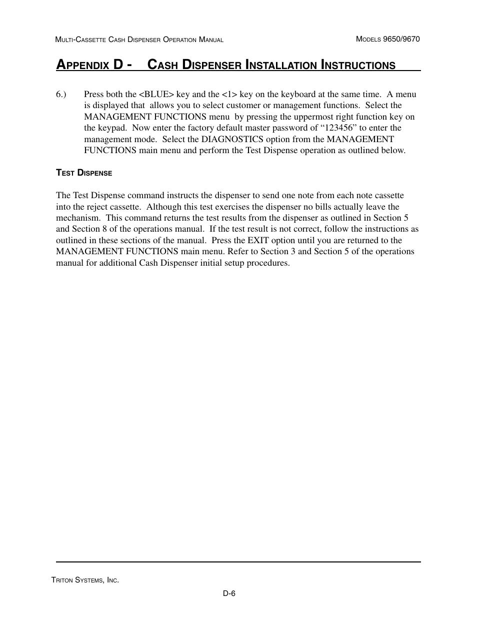 D - c | Triton 9670 Operation Manual User Manual | Page 249 / 264