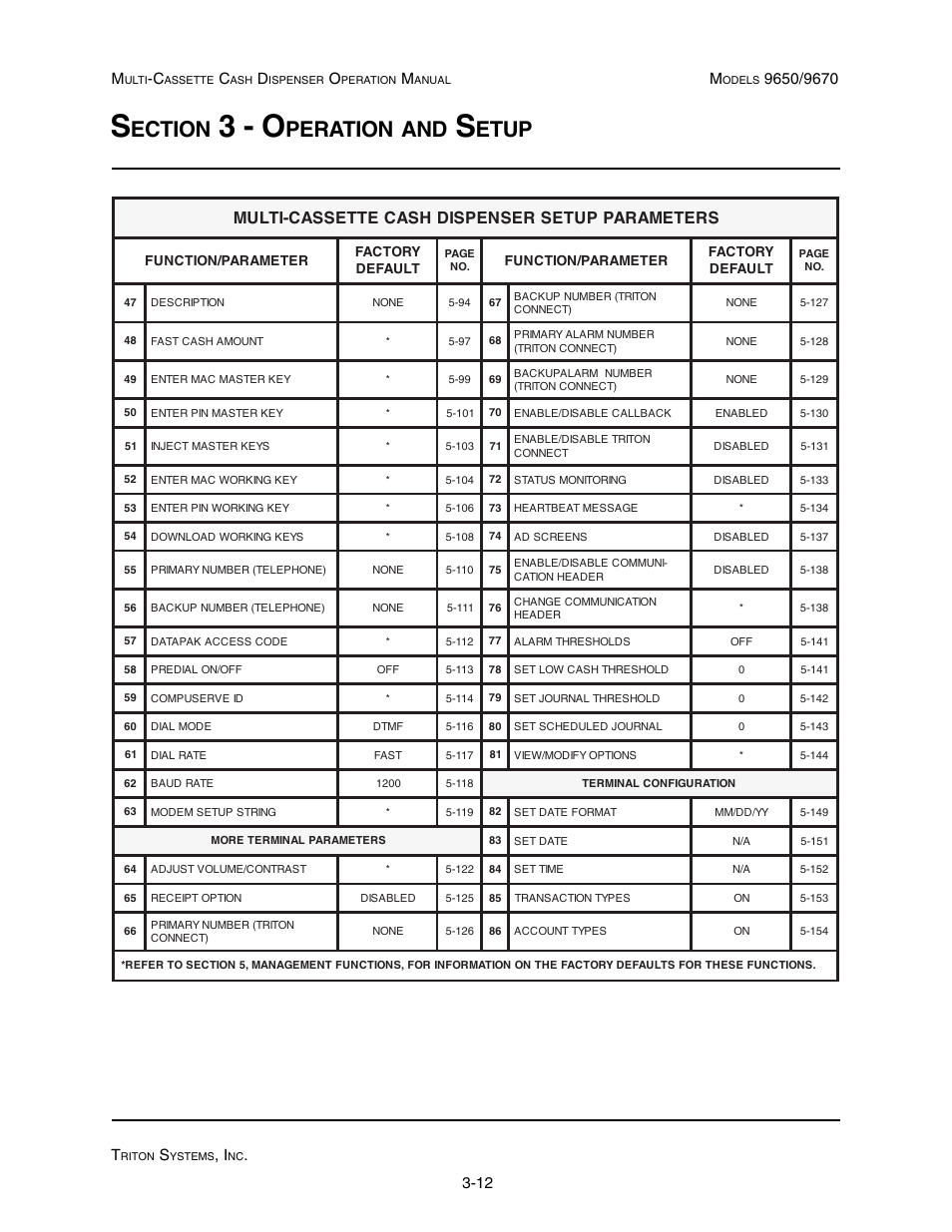 3 - o, Ection, Peration | Etup, 12 t | Triton 9670 Operation Manual User Manual | Page 36 / 264