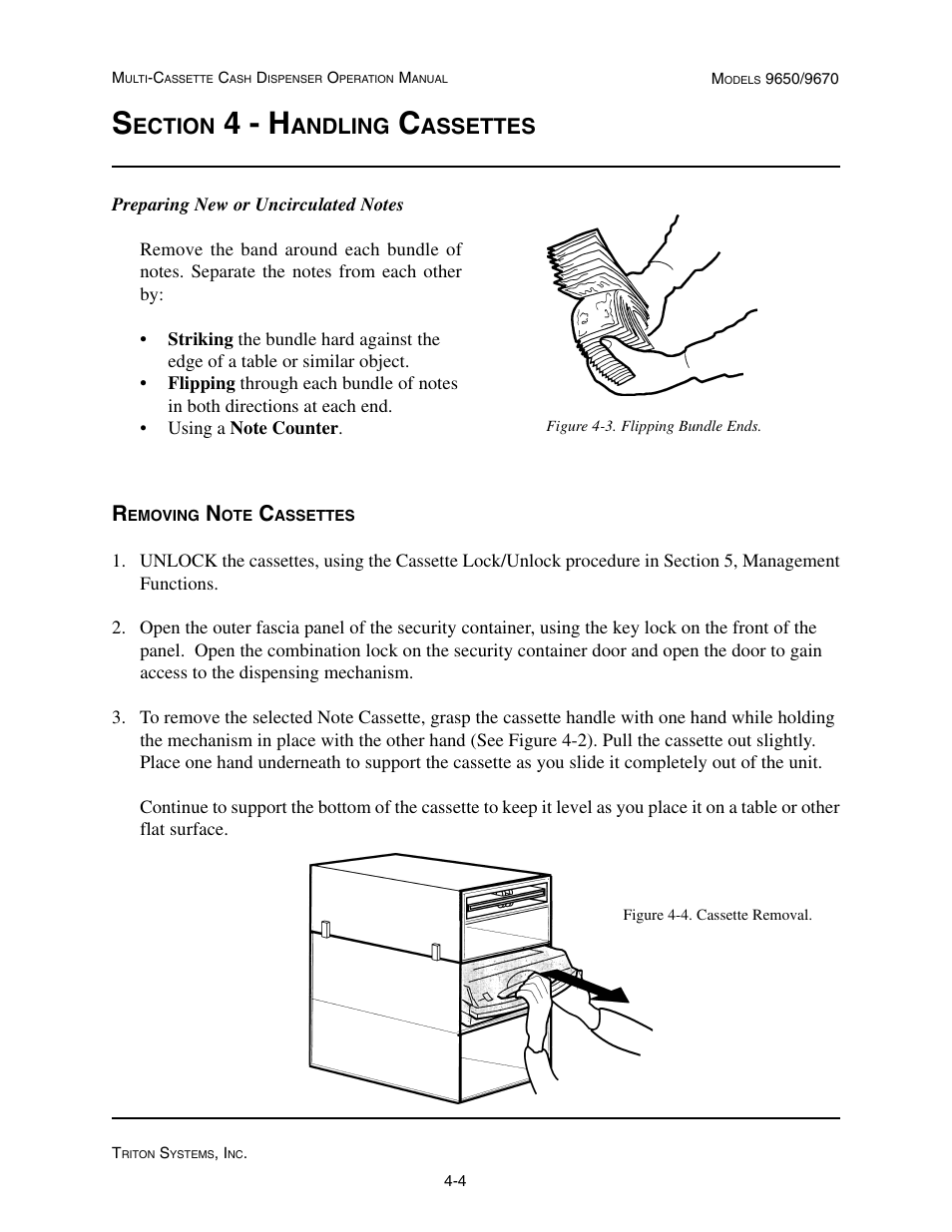 4 - h, Ection, Andling | Assettes | Triton 9670 Operation Manual User Manual | Page 40 / 264