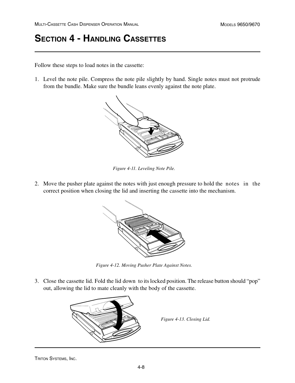 4 - h, Ection, Andling | Assettes | Triton 9670 Operation Manual User Manual | Page 44 / 264