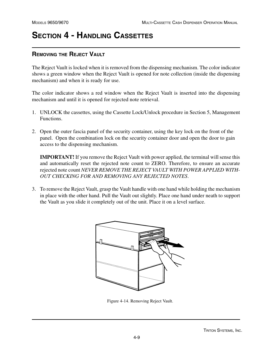 4 - h, Ection, Andling | Assettes | Triton 9670 Operation Manual User Manual | Page 45 / 264