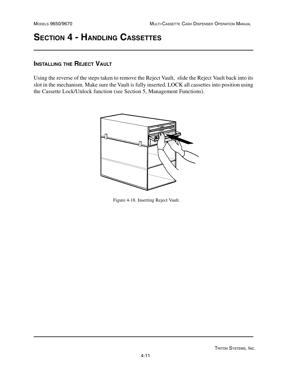 4 - h, Ection, Andling | Assettes | Triton 9670 Operation Manual User Manual | Page 47 / 264