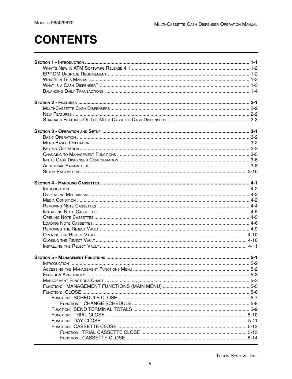 Triton 9670 Operation Manual User Manual | Page 5 / 264