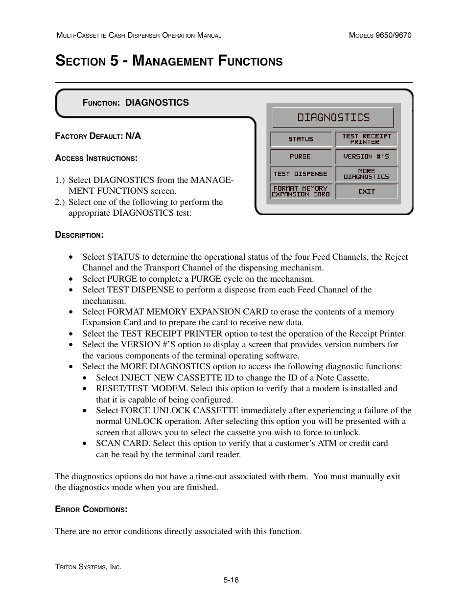 5 - m, Ection, Anagement | Unctions | Triton 9670 Operation Manual User Manual | Page 65 / 264