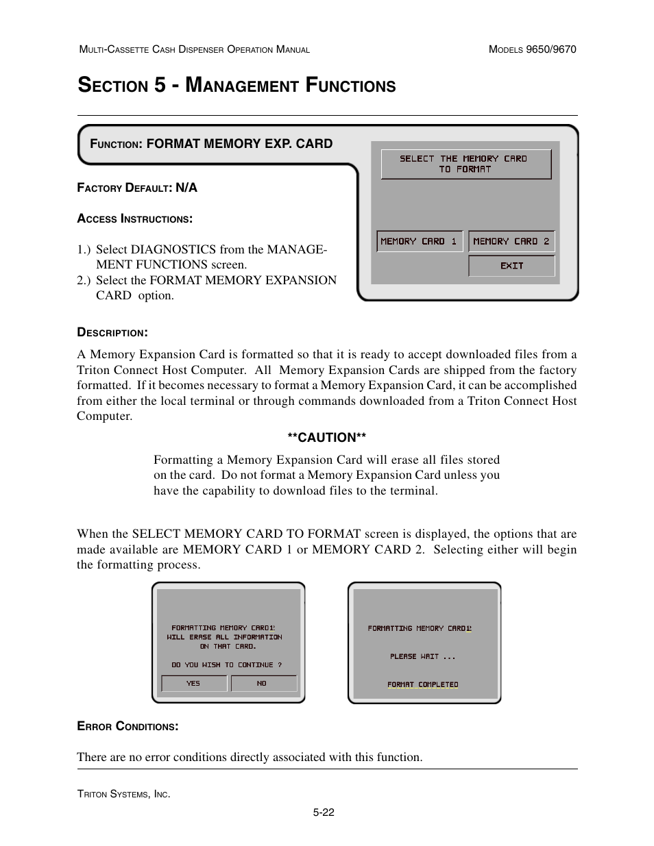 5 - m, Ection, Anagement | Unctions | Triton 9670 Operation Manual User Manual | Page 69 / 264