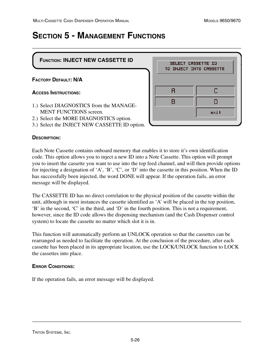 5 - m, Ection, Anagement | Unctions | Triton 9670 Operation Manual User Manual | Page 73 / 264