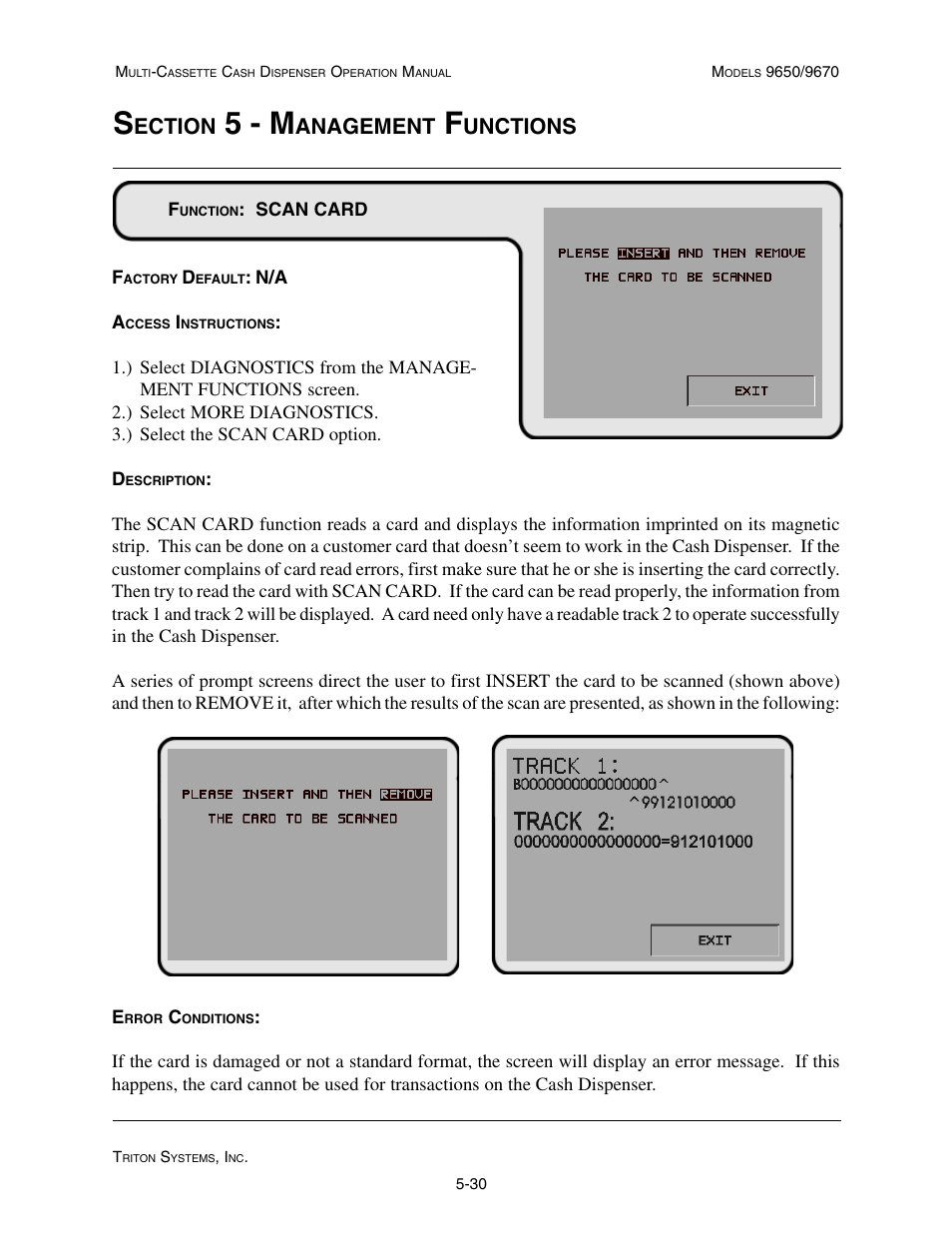 5 - m, Ection, Anagement | Unctions | Triton 9670 Operation Manual User Manual | Page 77 / 264