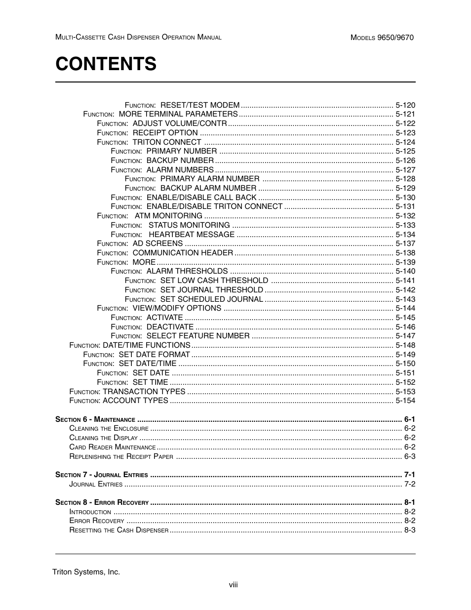 Triton 9670 Operation Manual User Manual | Page 8 / 264