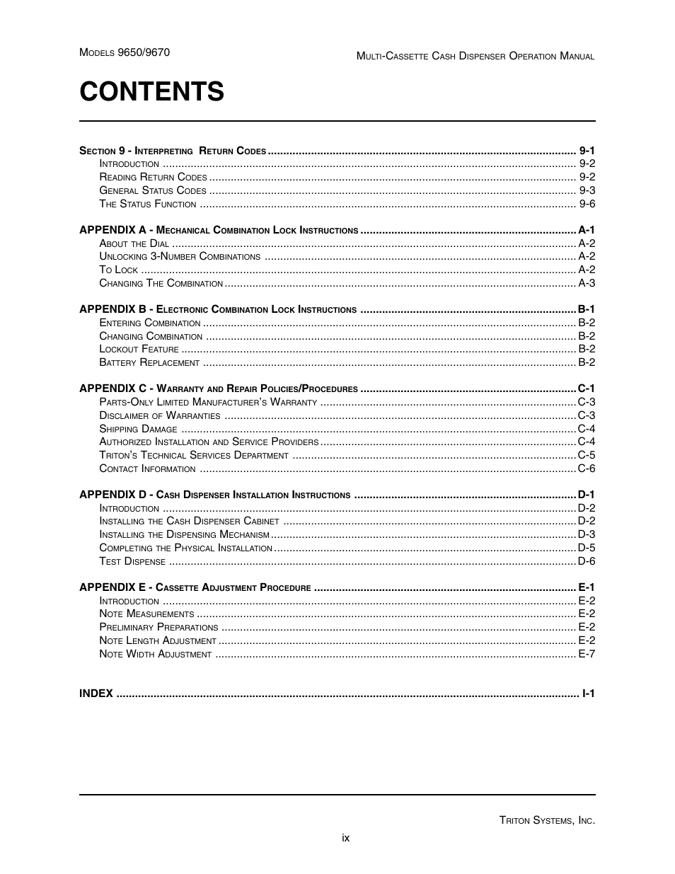 Triton 9670 Operation Manual User Manual | Page 9 / 264