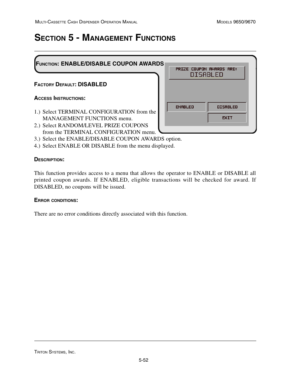 5 - m, Ection, Anagement | Unctions | Triton 9670 Operation Manual User Manual | Page 99 / 264