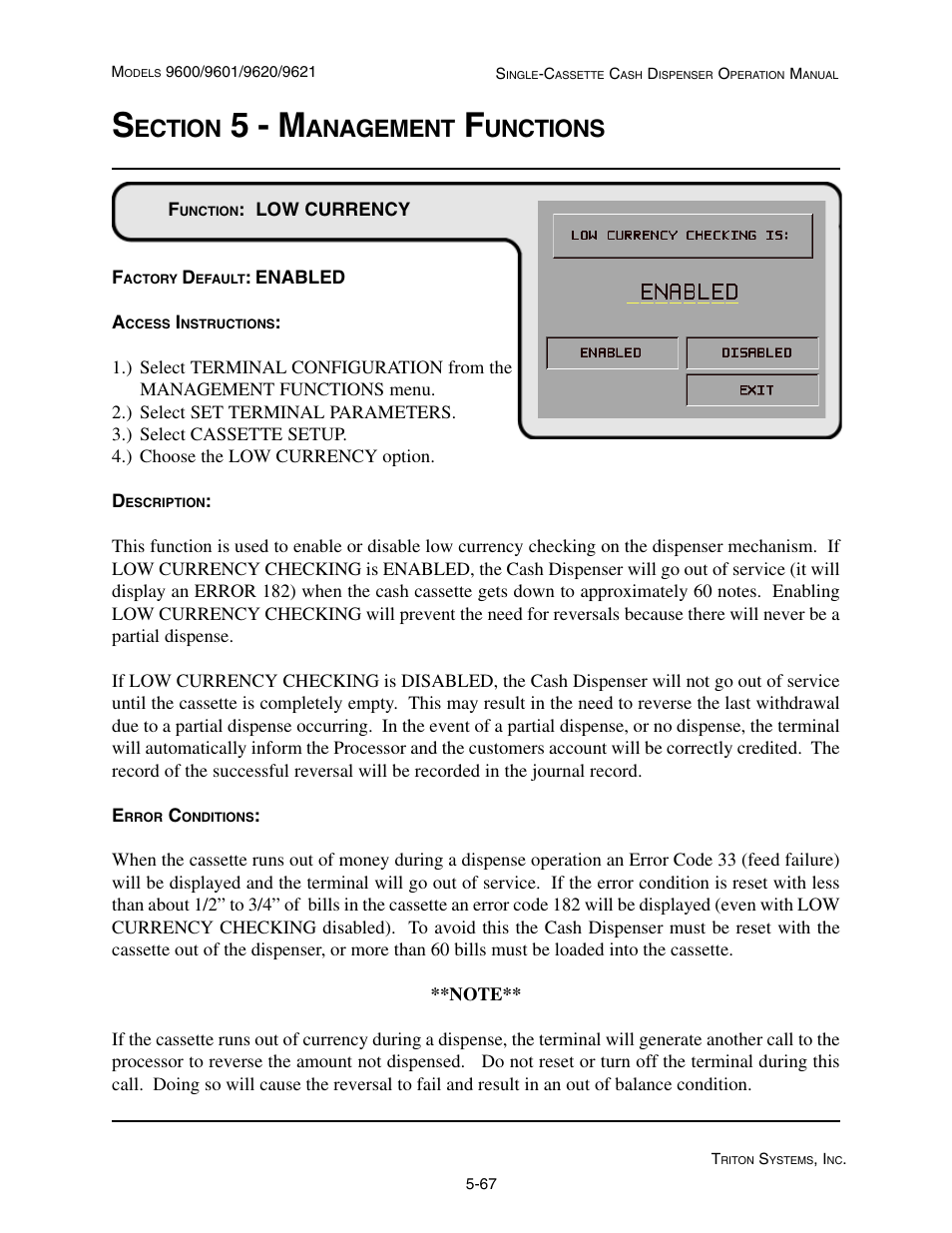 5 - m, Ection, Anagement | Unctions | Triton 9621 Operation Manual User Manual | Page 109 / 209