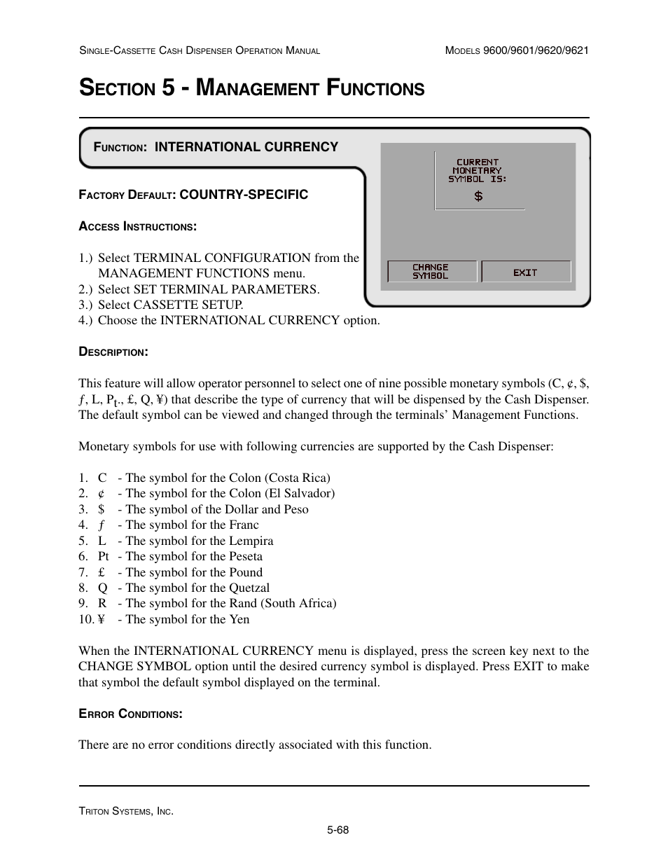 5 - m, Ection, Anagement | Unctions | Triton 9621 Operation Manual User Manual | Page 110 / 209