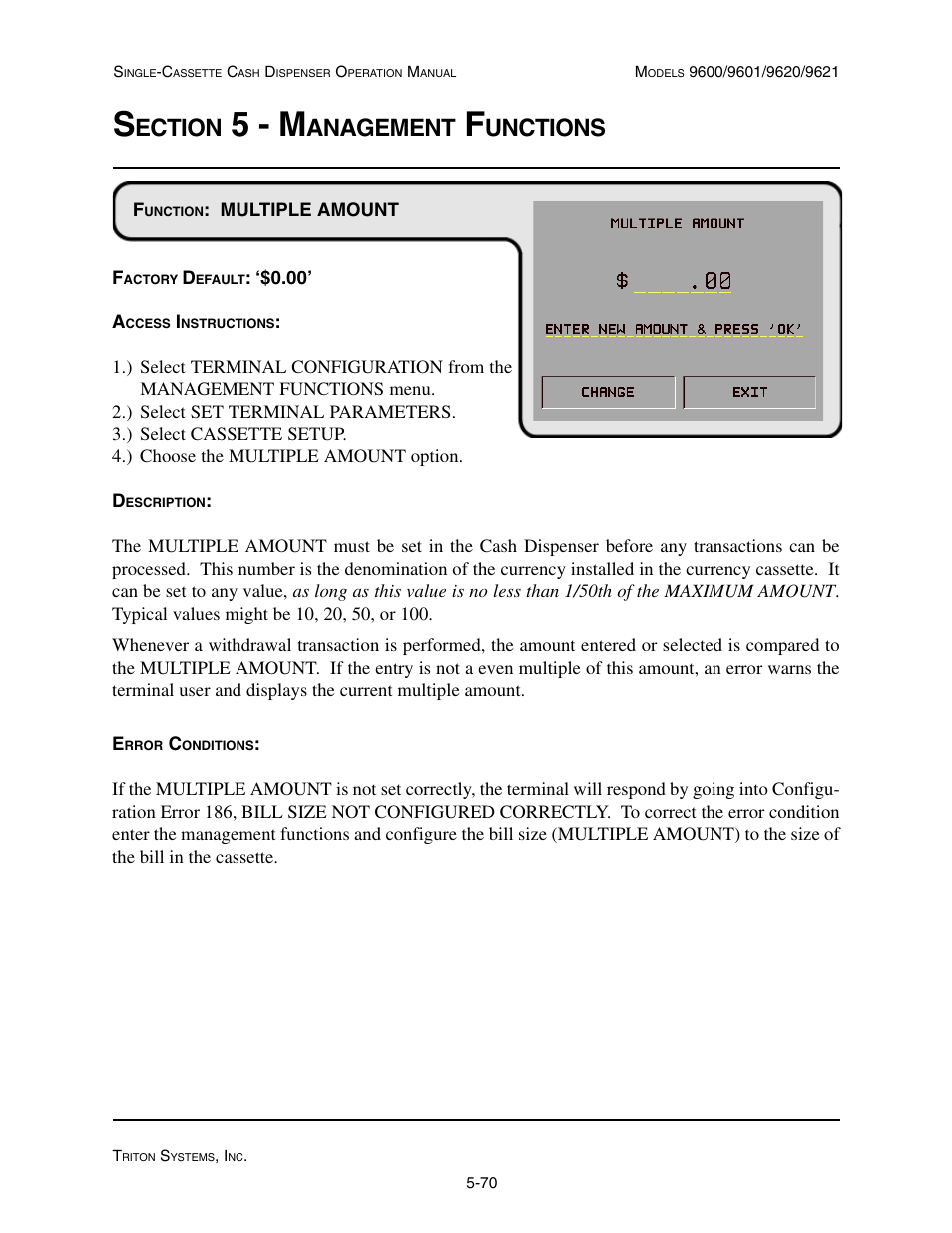 5 - m, Ection, Anagement | Unctions | Triton 9621 Operation Manual User Manual | Page 112 / 209