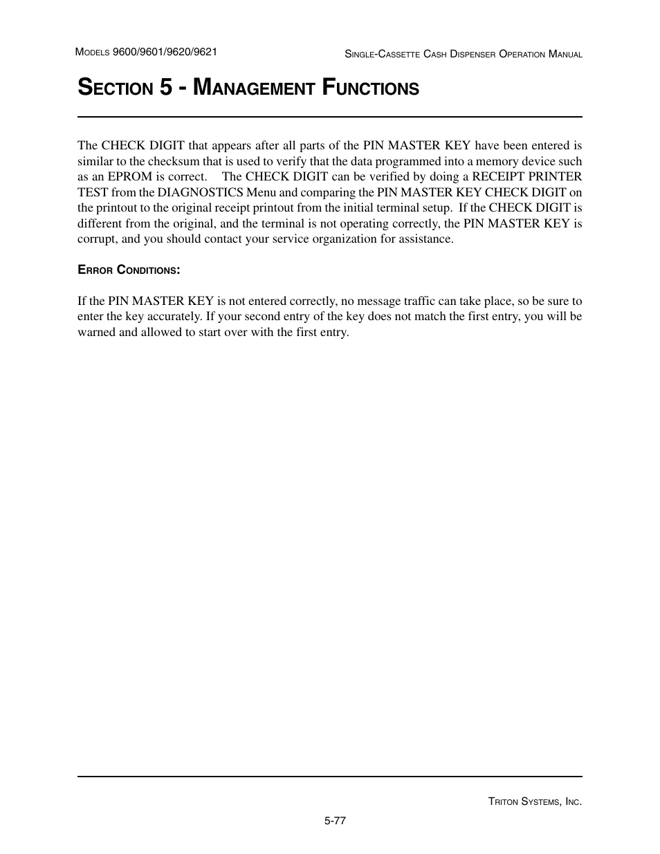 5 - m, Ection, Anagement | Unctions | Triton 9621 Operation Manual User Manual | Page 119 / 209