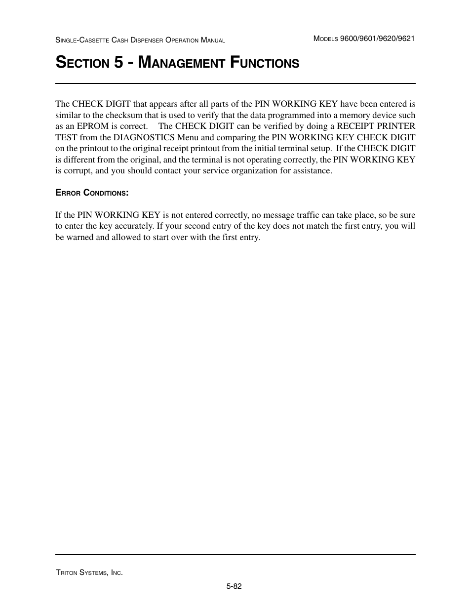 5 - m, Ection, Anagement | Unctions | Triton 9621 Operation Manual User Manual | Page 124 / 209