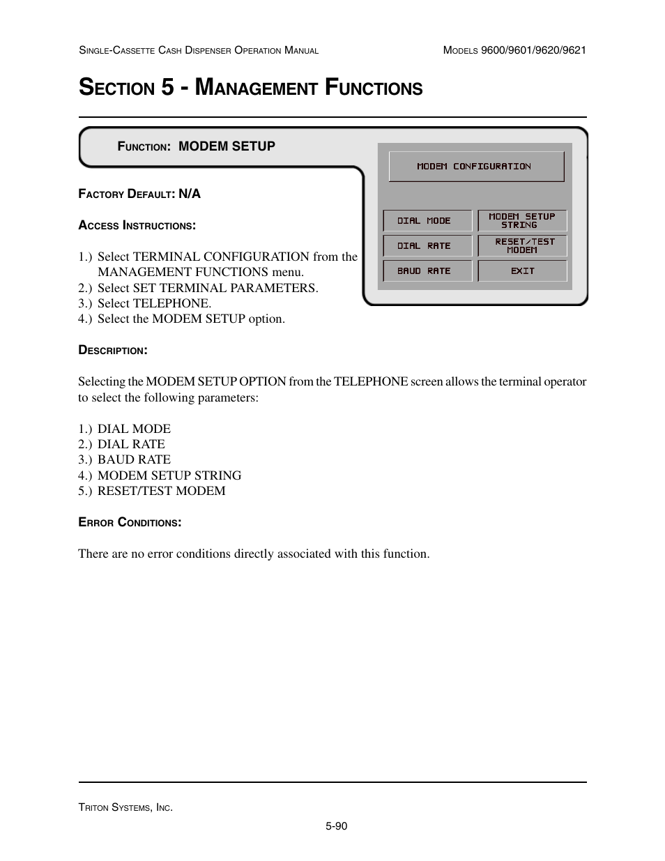 5 - m, Ection, Anagement | Unctions | Triton 9621 Operation Manual User Manual | Page 132 / 209