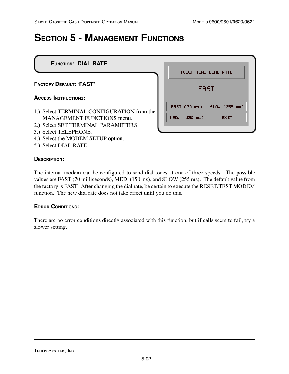 5 - m, Ection, Anagement | Unctions | Triton 9621 Operation Manual User Manual | Page 134 / 209