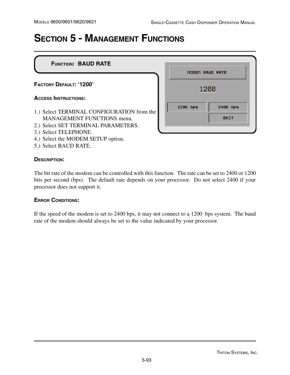 5 - m, Ection, Anagement | Unctions | Triton 9621 Operation Manual User Manual | Page 135 / 209