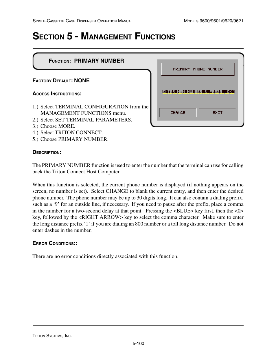 5 - m, Ection, Anagement | Unctions | Triton 9621 Operation Manual User Manual | Page 142 / 209